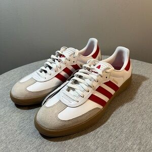 Adidas Puig Samba Sneakers White Red Scarlet Gum Men's Shoe Size 11 JQ5865